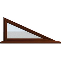 Деревянное окно – треугольник из лиственницы Модель 111 Орех